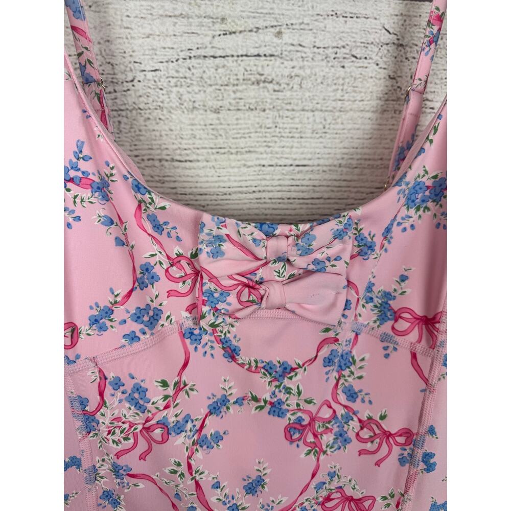 Treasures By Shabby Chic Pink Floral Bow Floral Girly Active Dress Size Large - Picture 3 of 10